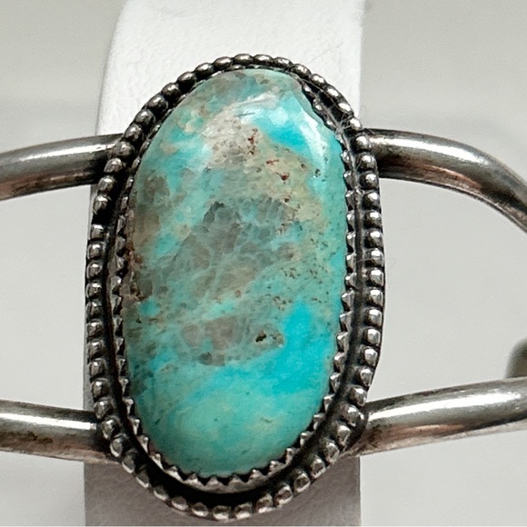 Vintage Southwestern Turquoise Sterling Cuff Bracelet